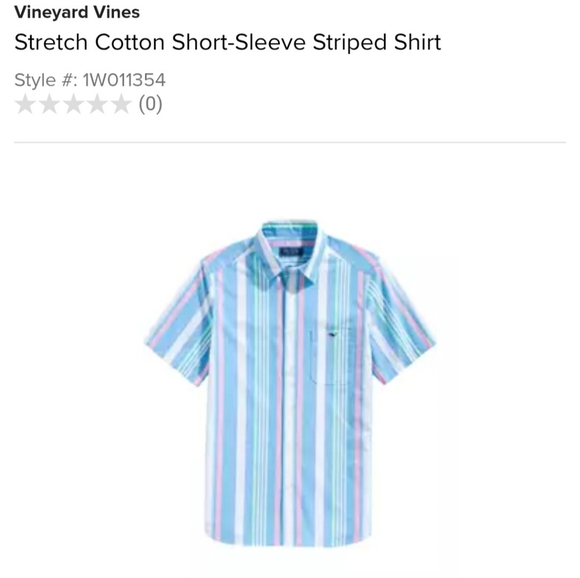 VINEYARD VINES STRETCH COTTON SHORT SLEEVE BUTTON UP STRIPED SHIRT. SIZE X-LARGE - Picture 1 of 8